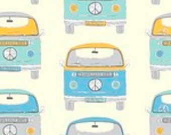 Fabric Freedom Retro Road Trip "VW Bus" Quilting Fabric Colorway 1 - By the Yard