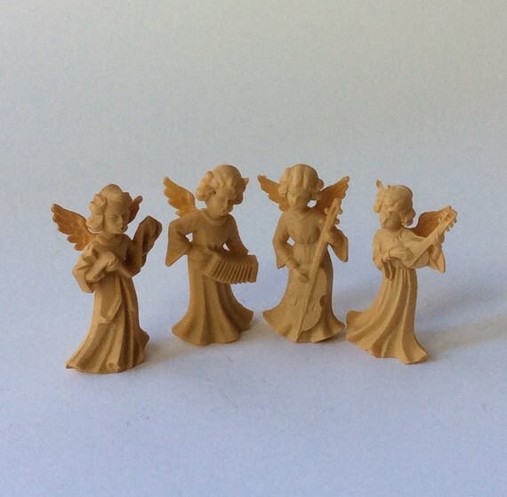 Vintage German Plastic Angel Band Musical Figurines Set of