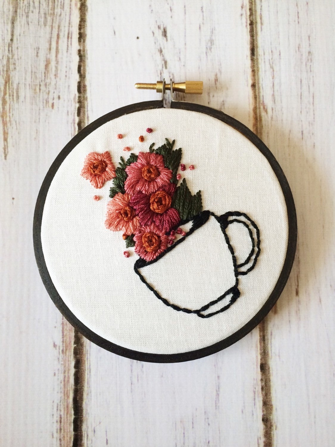 Coffee Embroidery Hand Embroidery Coffee artwork Coffee lover