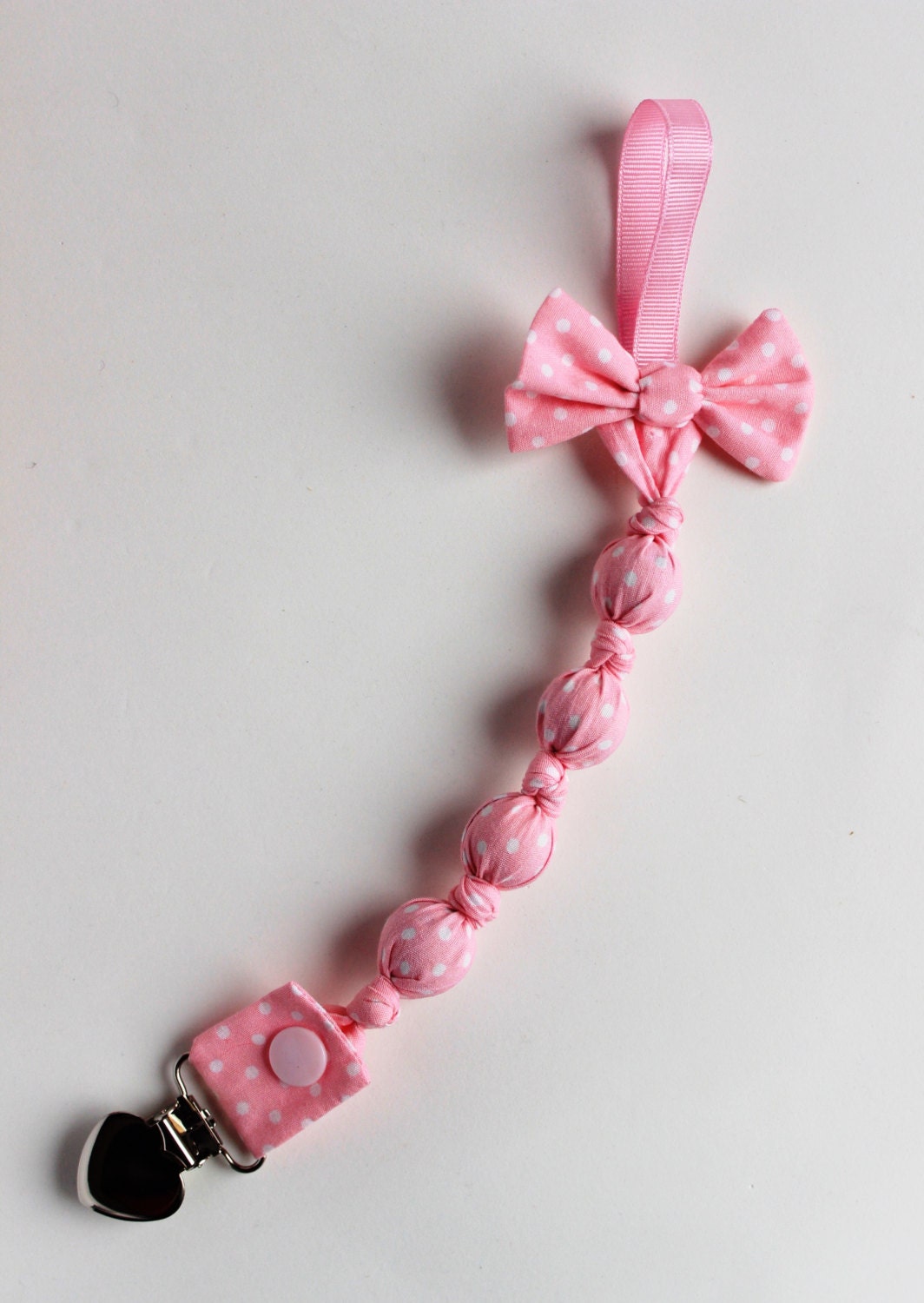 Girl pacifier clip Pink pacifier holder Baby girl gift by TildaArt