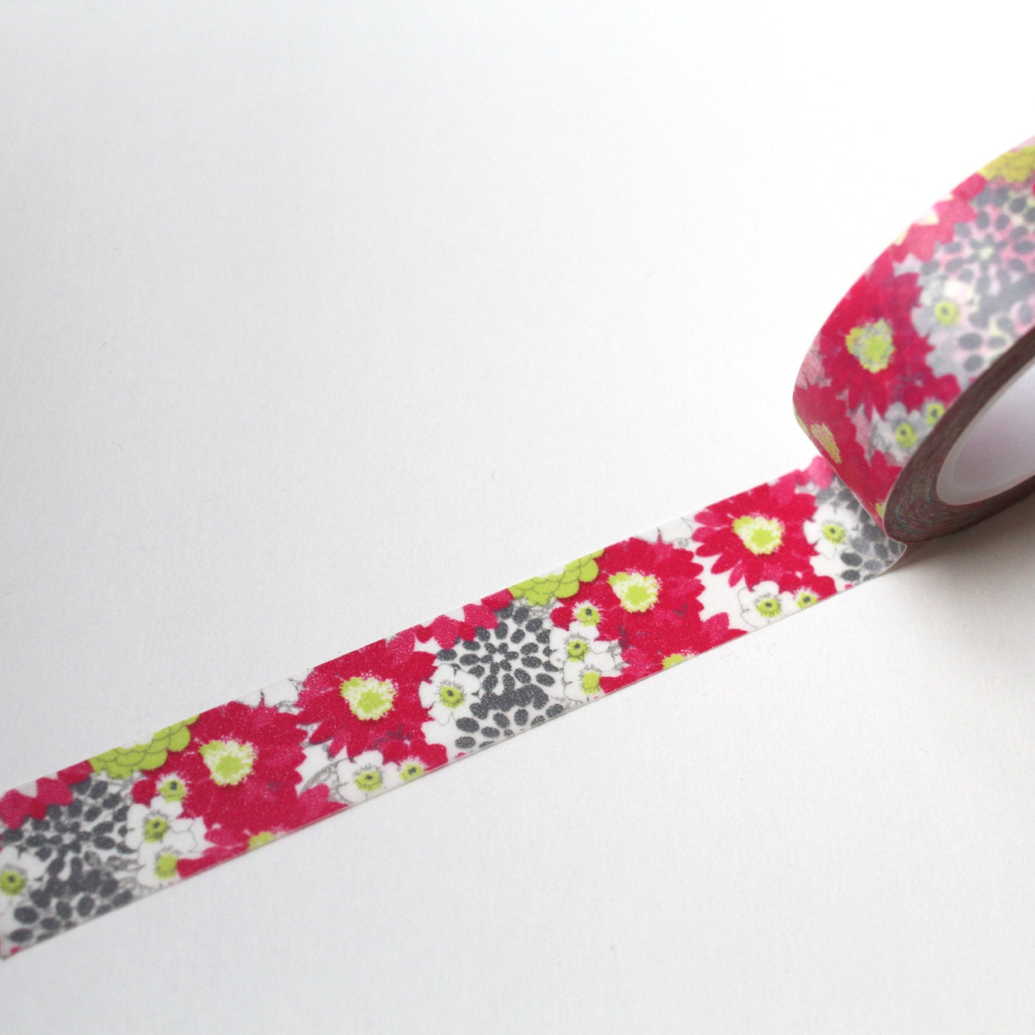 Floral Washi Tape Flower Scrapbook/ card Making tape red