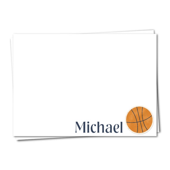 Personal Stationery Basketball Note Card by PeachTreePrintables
