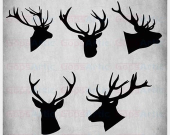 Deer Head-SVG,DXF,PNG Files