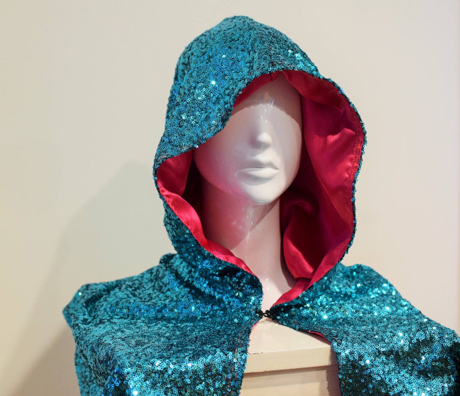 blue sequin cape