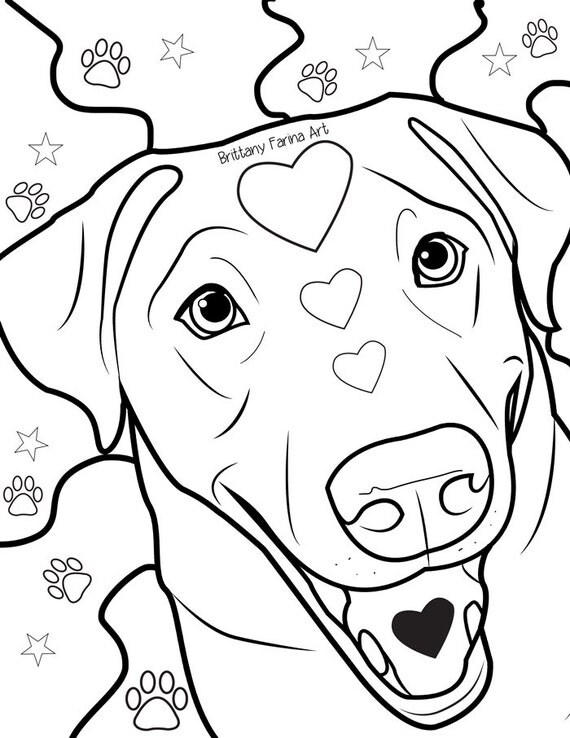 Download Items similar to Coloring page, lab coloring page, dog ...