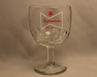 SALE! Vintage Budweiser Glass Goblet/Chalice King of Beers Bow Tie Logo