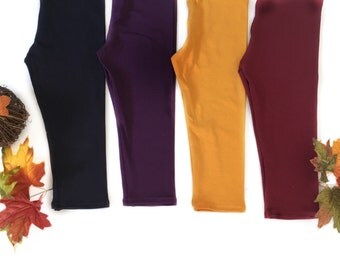 Classic Leggings- Basic Leggings- Solid Colored Leggings- Fall leggings- baby, toddler, girls- navy, plum, mustard, burgundy, black leggings