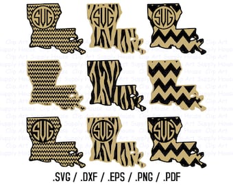 Louisiana, State Outline, State Decor, Saints, SVG Files, DXF Files, Vector Art, Cricut Design Space, Silhouette Digital Cut Files - CA204