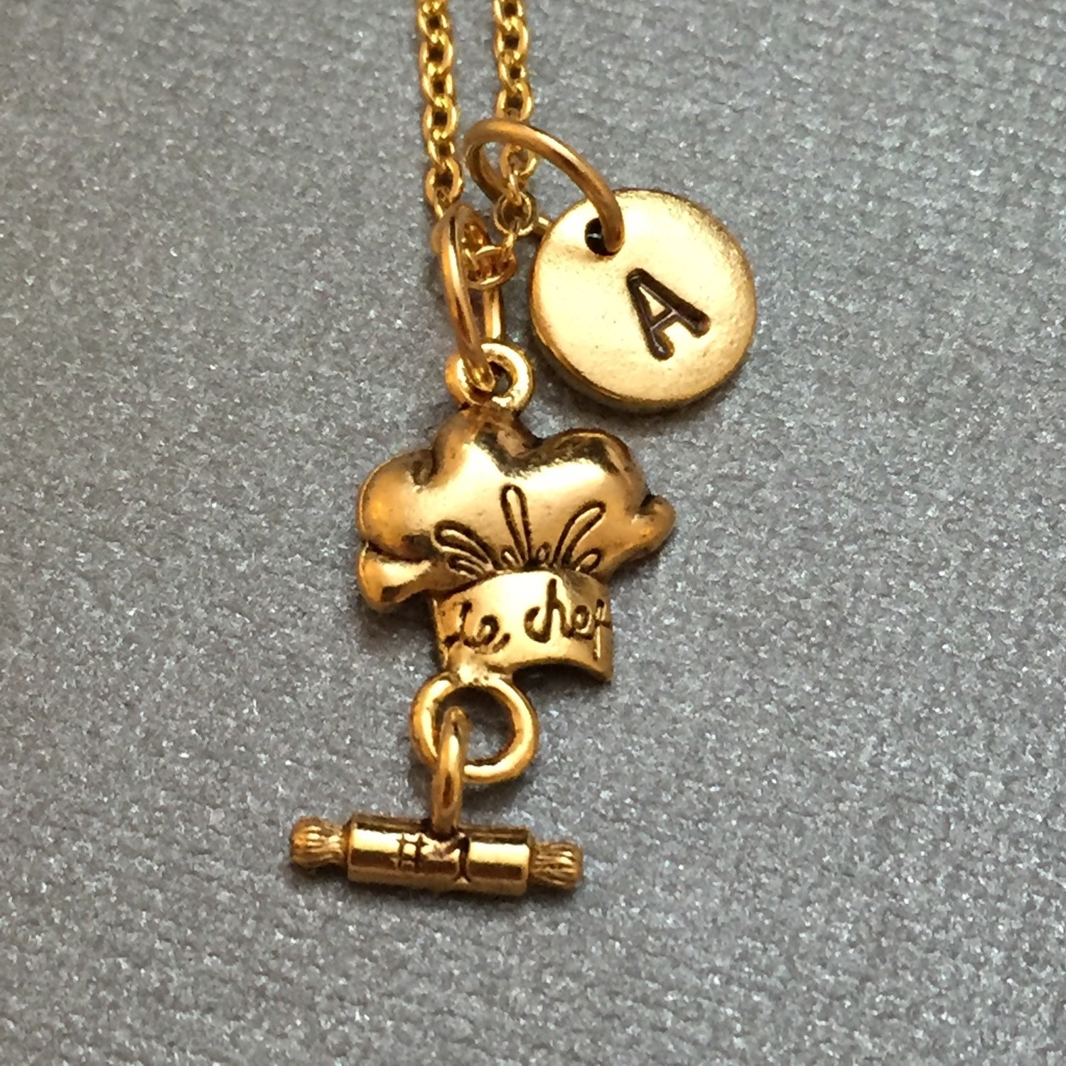 Chef hat necklace chef hat charm chef necklace personalized