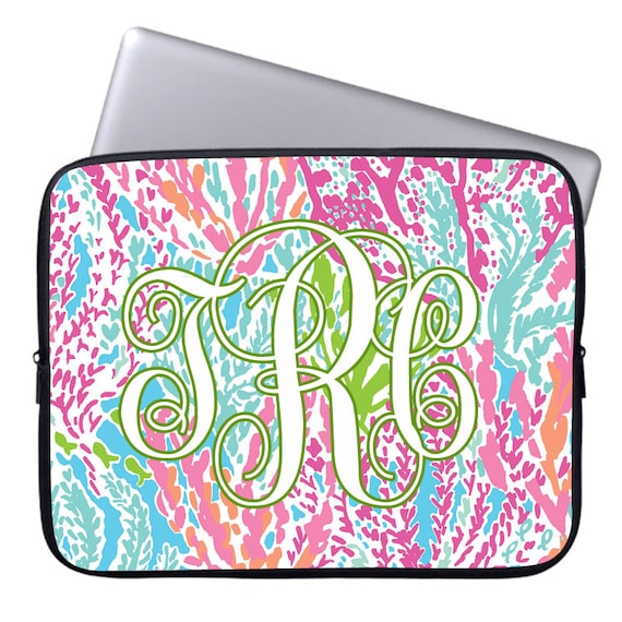 Monogram Lilly Pulitzer Laptop Sleeve 13Custom Lilly by Pinkyey