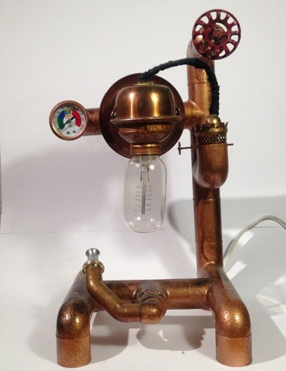 Steampunk / Industrial oil lamp by on Etsy