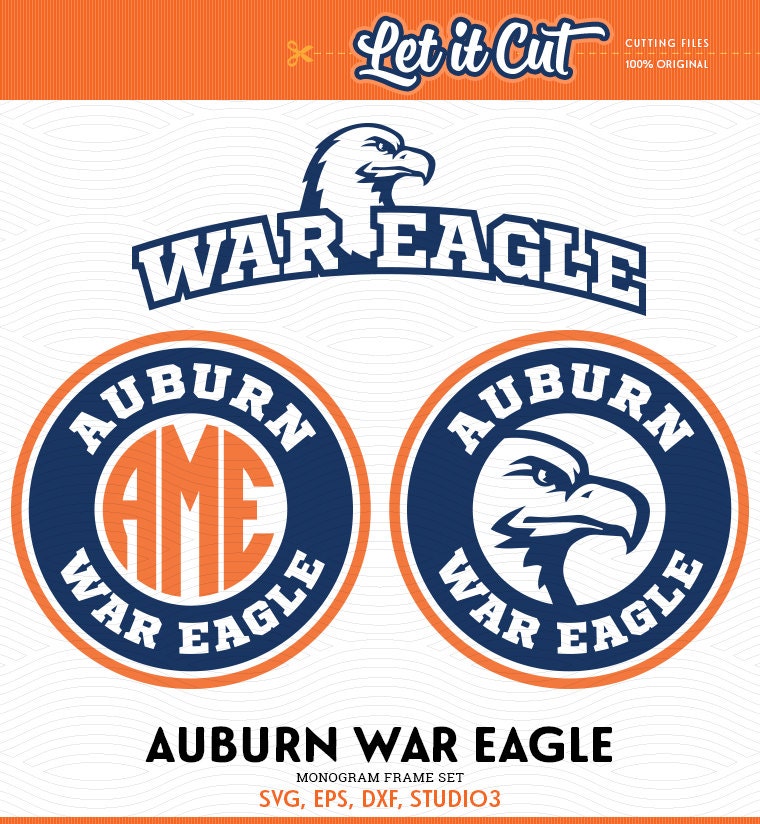 Download War Eagle Monogram Frames SVG EPS DXF Studio3 Auburn