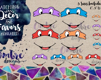 Ninja Turtle Masks, TMNT, Mask, Ninja Turtle Decorations, Ninja Turtle Decor, TMNT Party, Ninja Turtle Birthday, Ninja Turtles Party, Favor