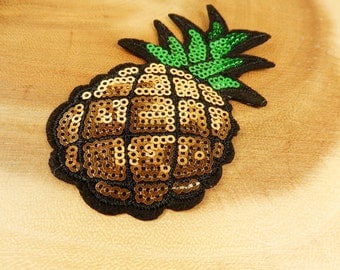 Pineapple Sewing Applique, Fabric Embroidered Motifs, Sew On Flowers, Tropical Decor