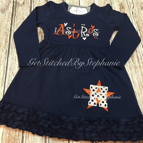 Houston Astros Dress Girl's Custom MLB by GetStitchedBySteph