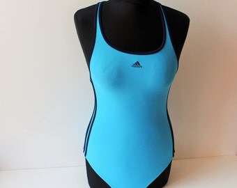 Adidas Swimsuit Light Blue One Piece Adidas Swimsuit Vintage Bathing Suit Swimwear Small size