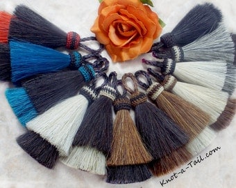 Horse hair tassel Double layer Natural horse hair colors or Bold combinations in all natural horse hair colors 4 inches horsehair tassel
