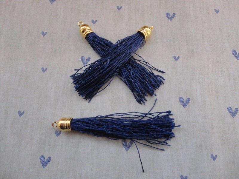 20Pcs 90MM Navy Blue Color Tassels Satin TasselJewelry