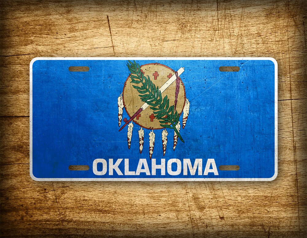 Oklahoma Flag License Plate OK State Official Flag Symbol Auto