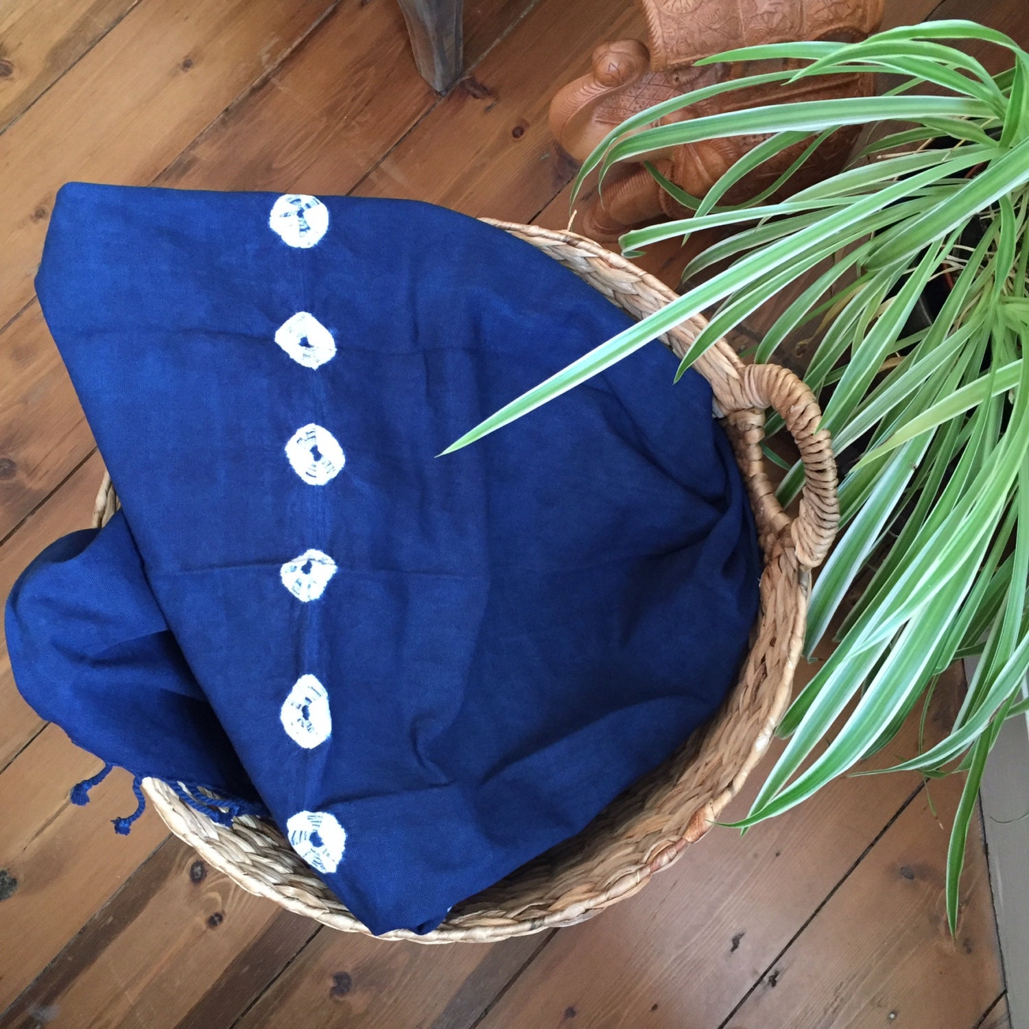 SALE Shibori handmade organic cotton shawl, Indigo blankets, Indigo