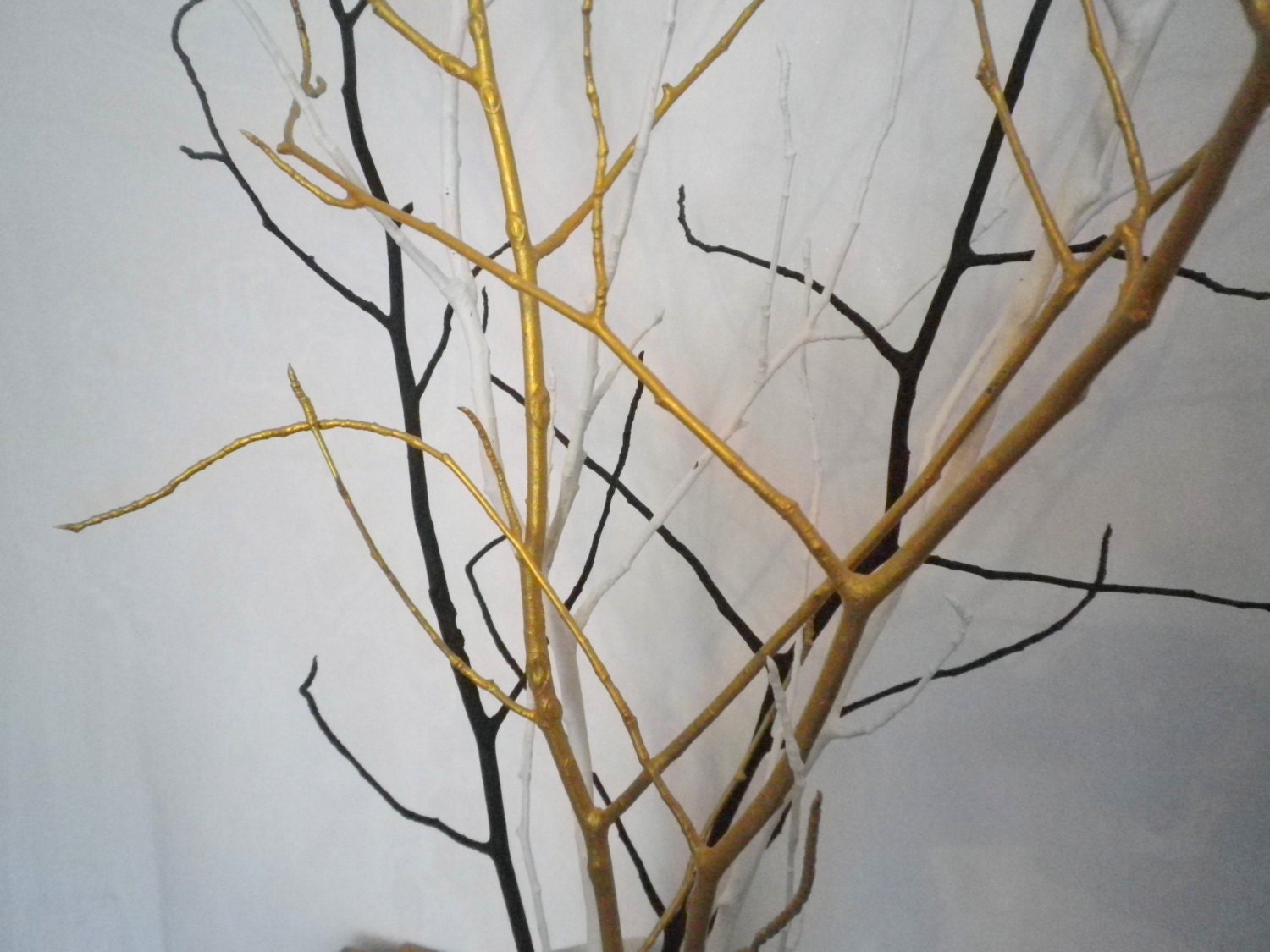 decorative tree branches set of 6 white black gold colors decorative tree branches set of 6 white black gold colors