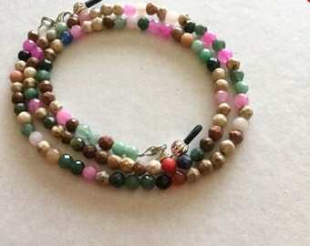 Multi Gemstone and Glass Beaded Eyeglass Chain-Sunglass Chain-Eyeglass Holder-Chain for Glasses -Necklace