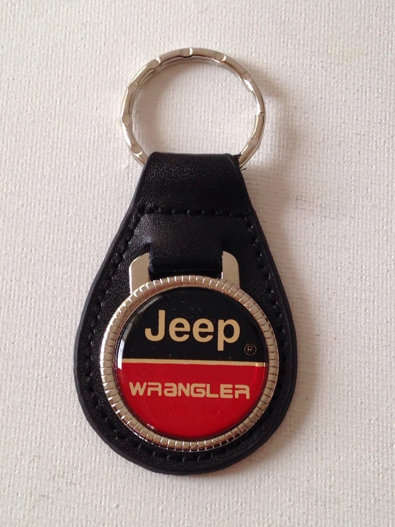 Jeep Wrangler Keychain Black Leather Key Chain