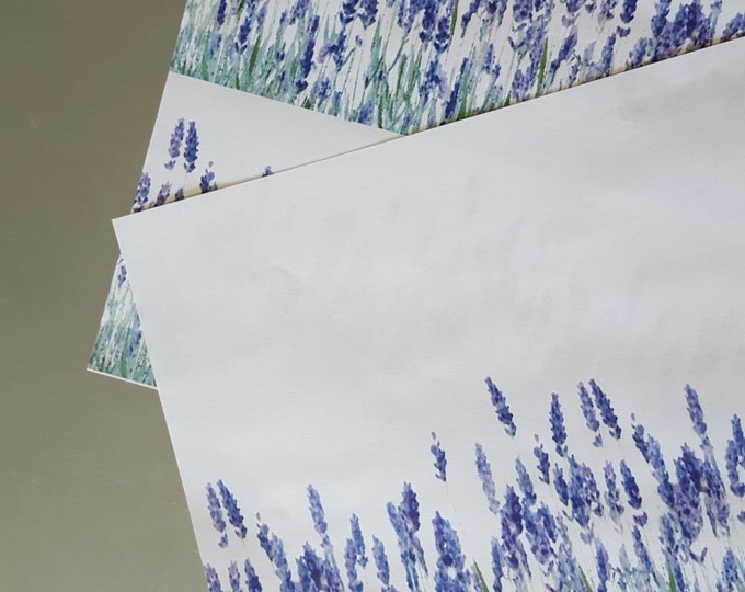 Edible Pattern Sheet, Lavender Watercolor - Wafer Paper or Frosting Sheet