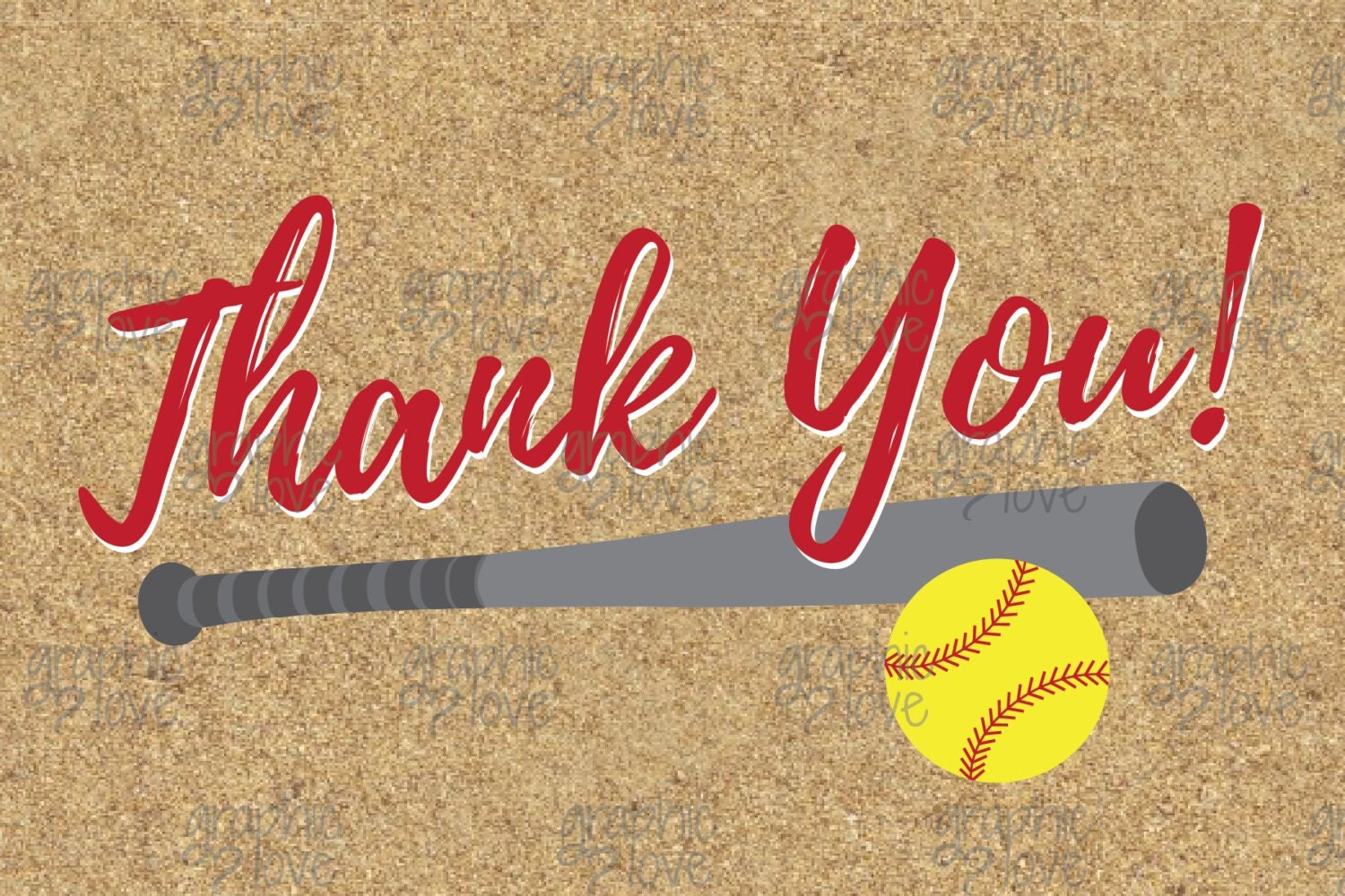fastpitch-softball-thank-you-cards-birthday-party-red-yellow-4x6