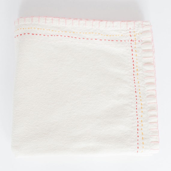 Hand Embroidered Heirloom Baby Blanket or Swaddle 300