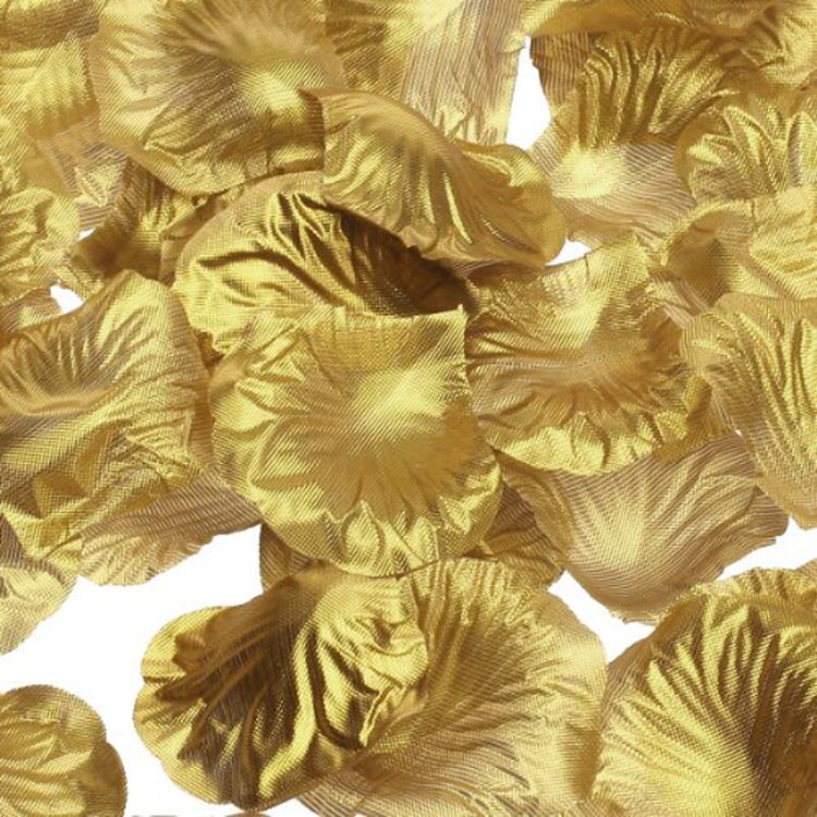 1000 Metallic Gold Silk Rose Petals Decorative Wedding Flower