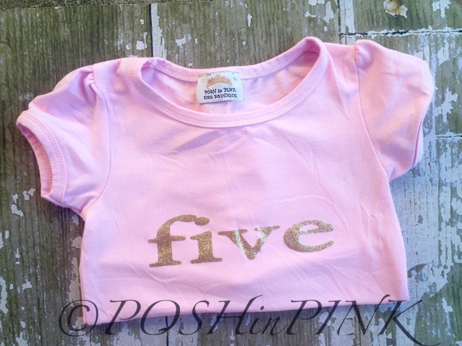 BIRTHDAY Toddler girls black with gold lettering by POSHinPINKKIDS