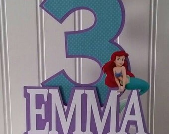 Little Mermaid Cake Topper, mermaid cake Topper,little mermaid Party, little mermaid Birthday, little mermaid Party supplies, mermaid pick