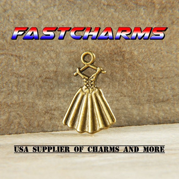 DRESS CHARMS 5/20 pcs 13x20mm charms for bracelets wedding