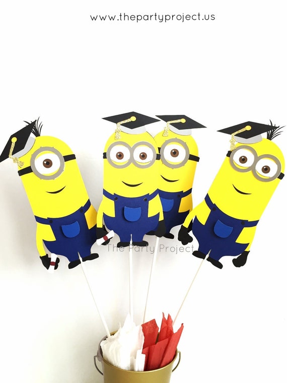 Graduation Minions Centerpiece Minion Grad party celebration