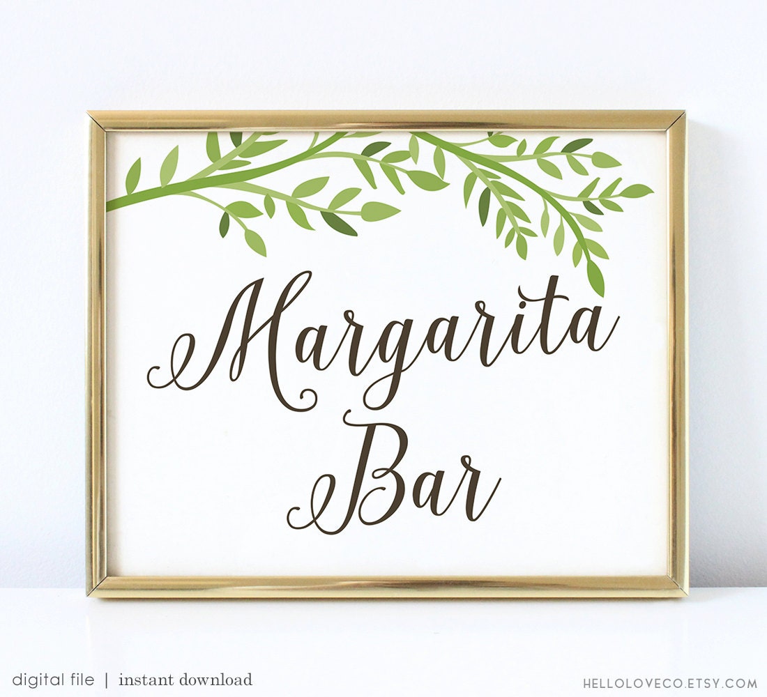 PRINTABLE Margarita Bar Sign Wedding Reception Margarita Bar