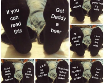 Novelty socks, gift for him, gift for her, funny socks,novelty socks, dad, You CAN CUSTOM THESE, Christmas gift, stocking filler