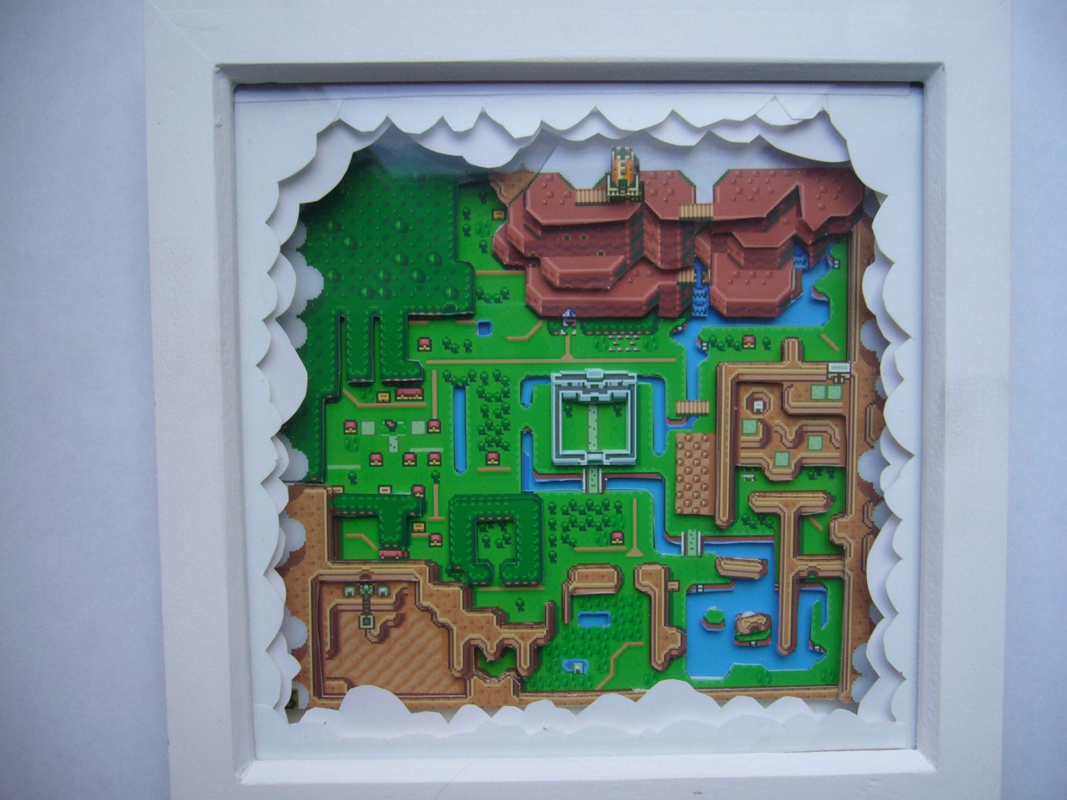 Legend of Zelda Hyrule 3D Map Diorama Art Snes Super Nintendo