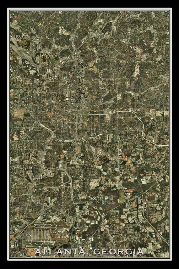 Atlanta Georgia From Space Satellite Poster Map By Terraprints