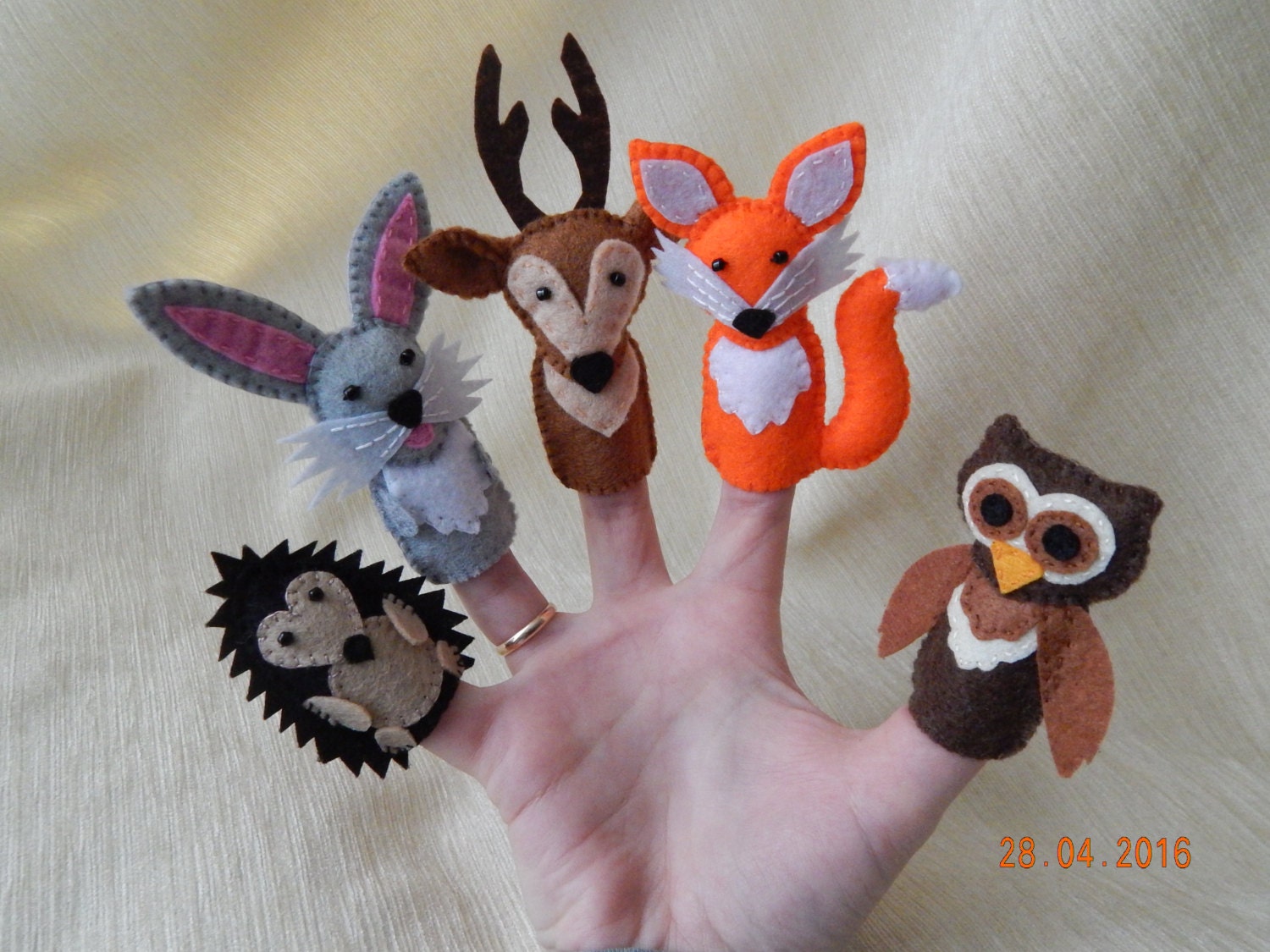Forest animal finger puppets. Gift. Felt finger puppets. 5