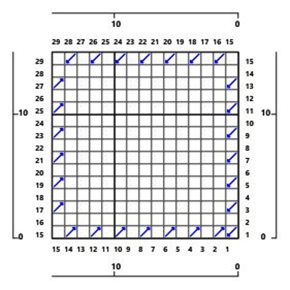 Crochet Corner To Corner C2C Graph Blank 80 Columns x 120