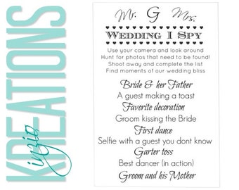 Wedding I spy #2 - I spy - I spy wedding game - wedding I spy -