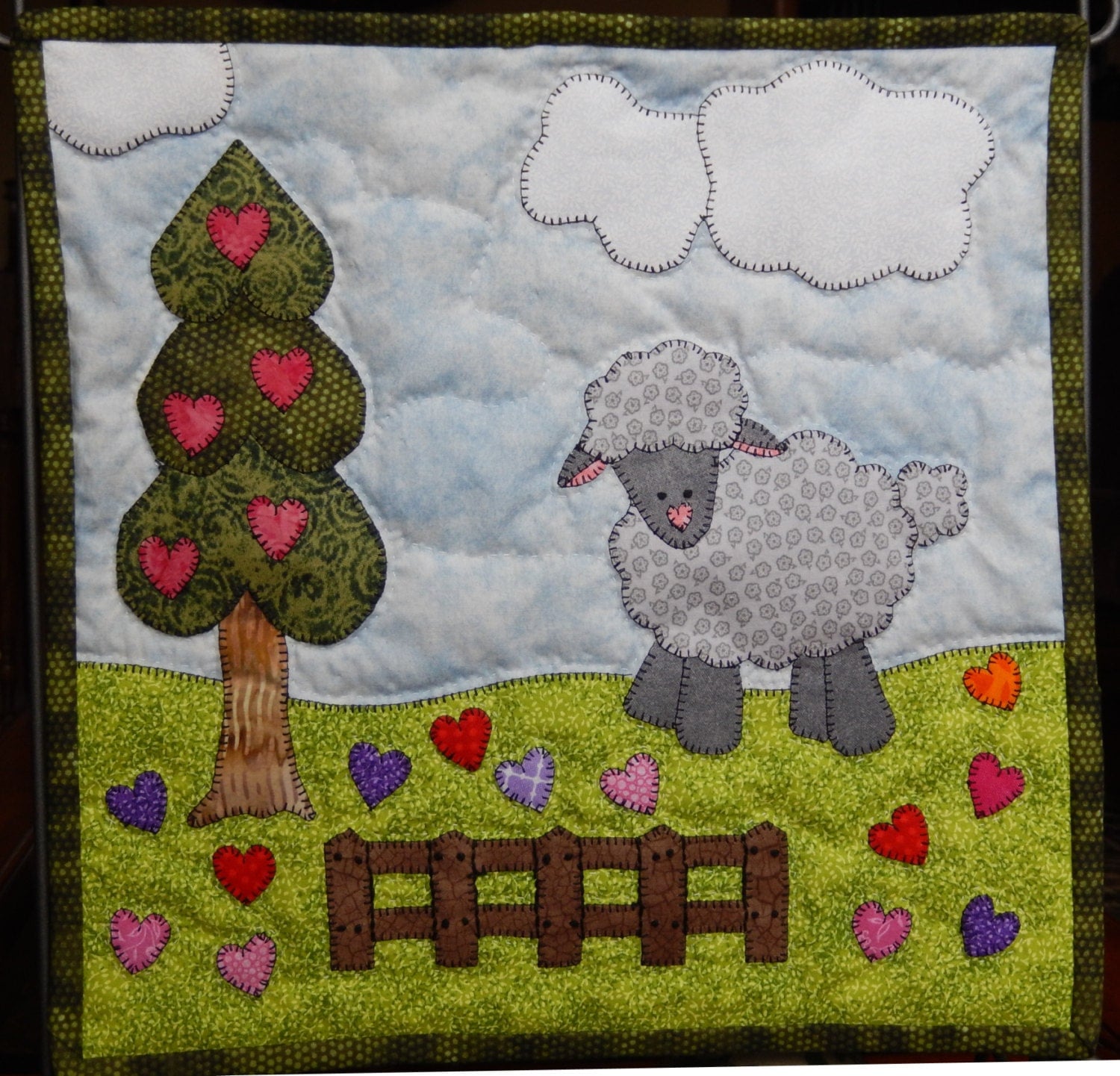 Lamb or sheep PDF applique pattern farm animal applique quilt