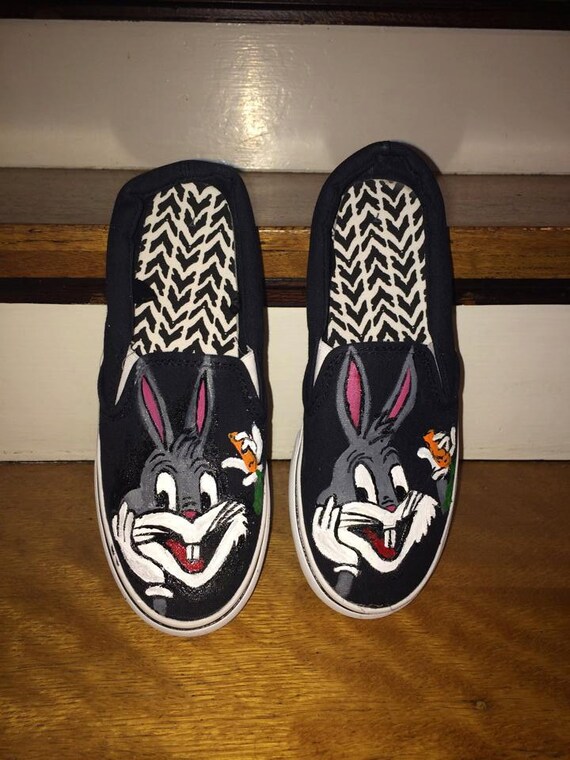 Items similar to Bugs Bunny Hand Painted Shoes Bugs