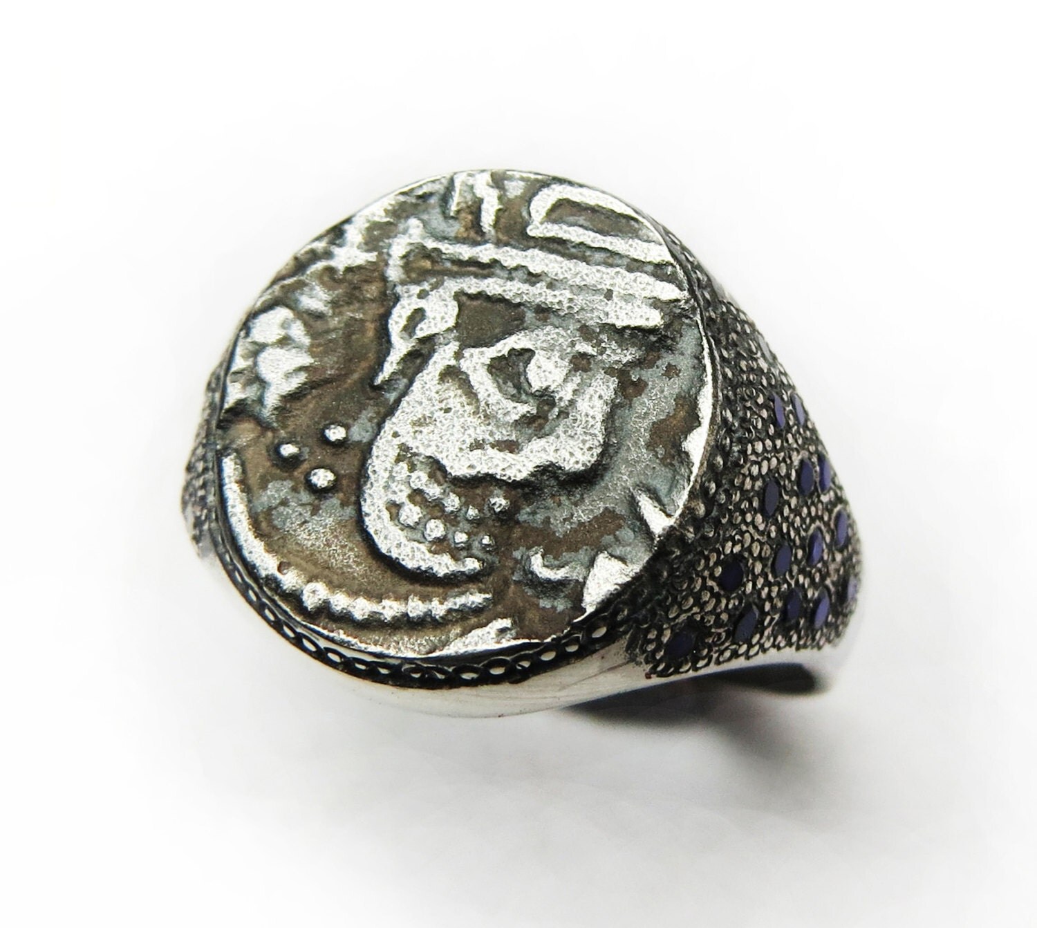 Ancient Pirate Ring Sterling Silver Ring 9ct by AnunnakiJewels