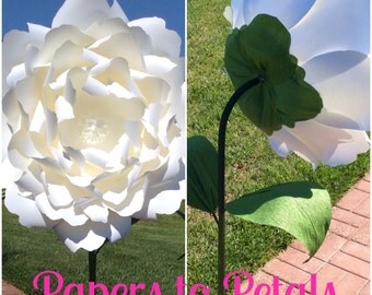 Giant paper flowers on stems free standing