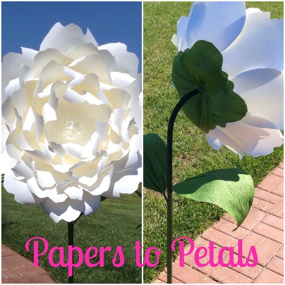 Giant paper flowers on stems free standing