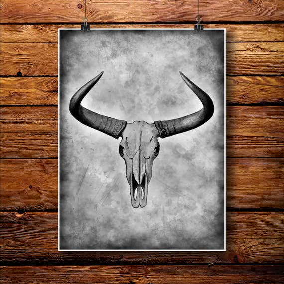 Animal Skull Decor Decoration Wall Art Anatomy Print by TypoArts
