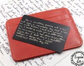 Photo with Text or Handwriting Metal Engraved Wallet Card Insert Gift for Boyfriend Fiance Husband Dad Father Military Deployment Picture