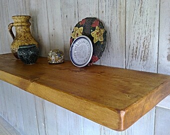 Floating Shelves, Wall Shelves, Pine Wood - 9" Deep - Old Pine Natural Wax ...